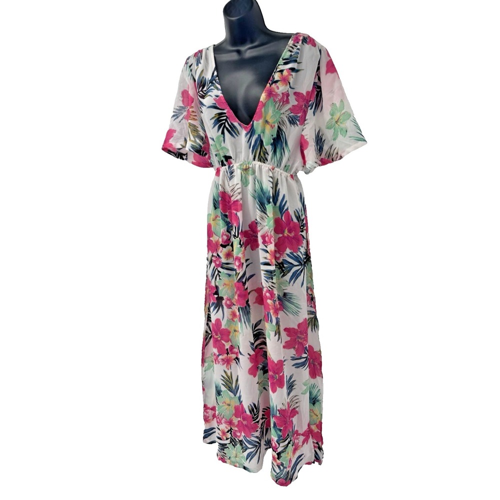 Live 4 Truth Tropical Maxi cover up dress beach resort vacation festival pool S